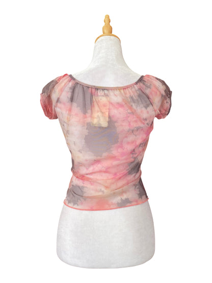 See through floral pink top 💐