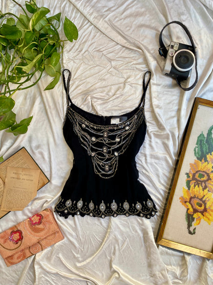 The Maharani Noir Silk Camisole