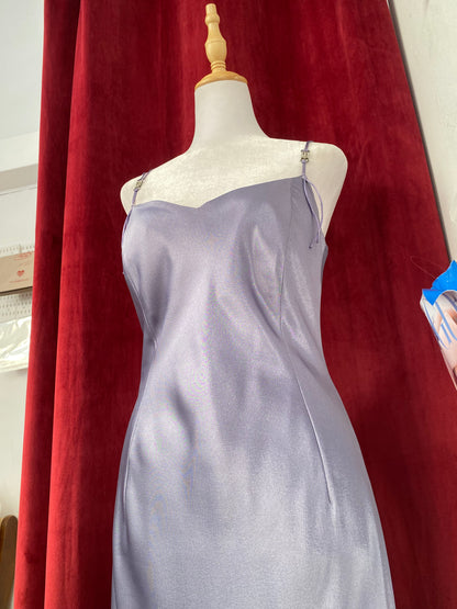 Satin light purple embroidered gown 🧚