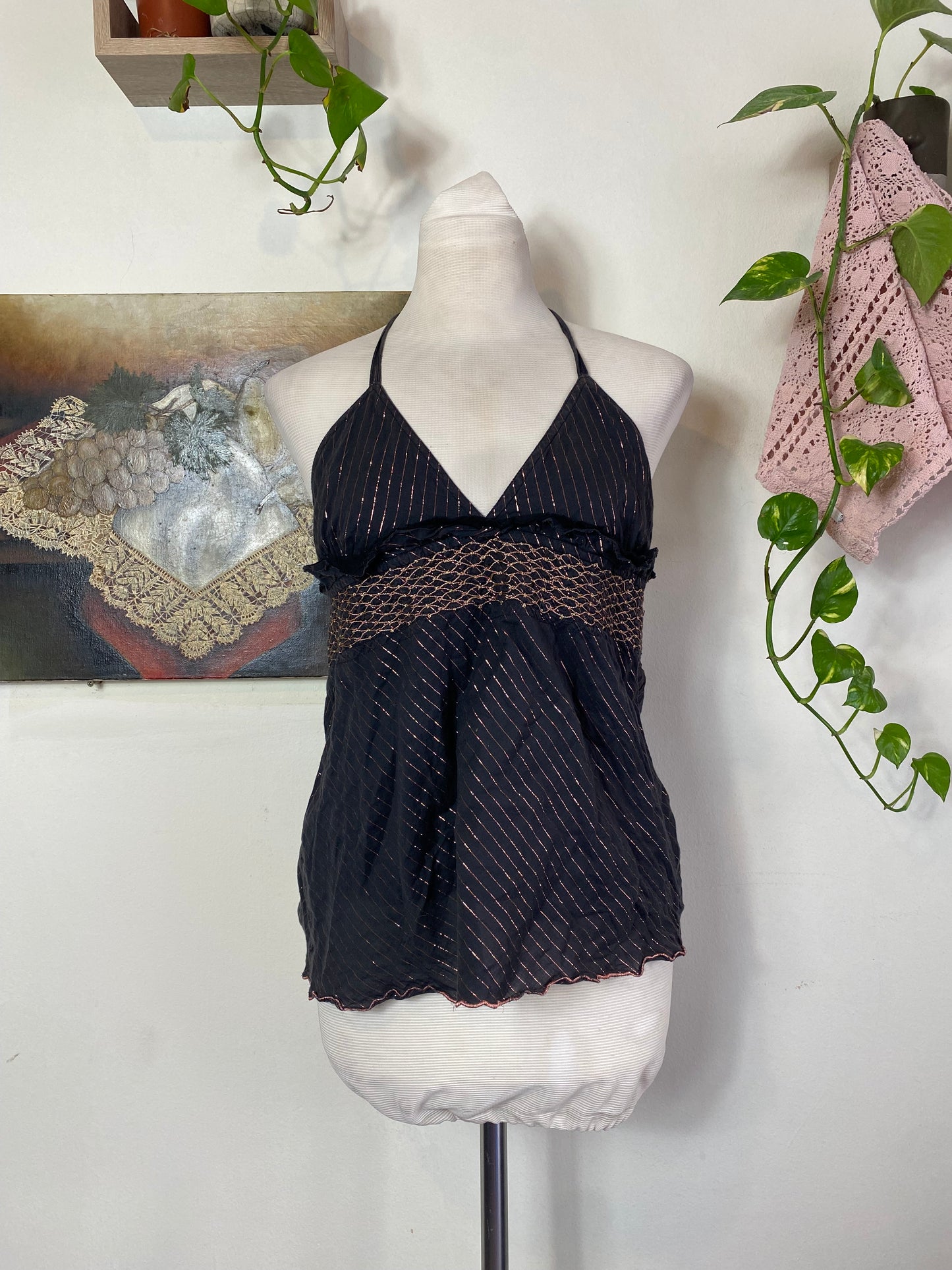 Halter brown summer top