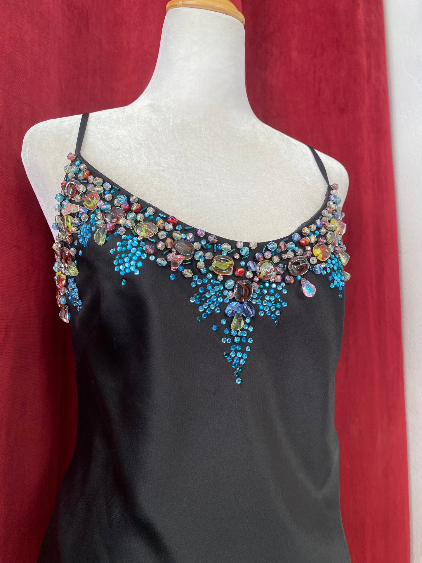 Handcrafted satin bearded top