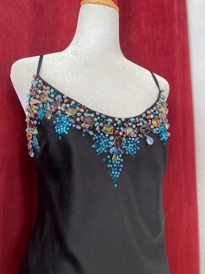 Handcrafted satin bearded top