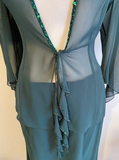 2 piece brand new emerald set with sequin details