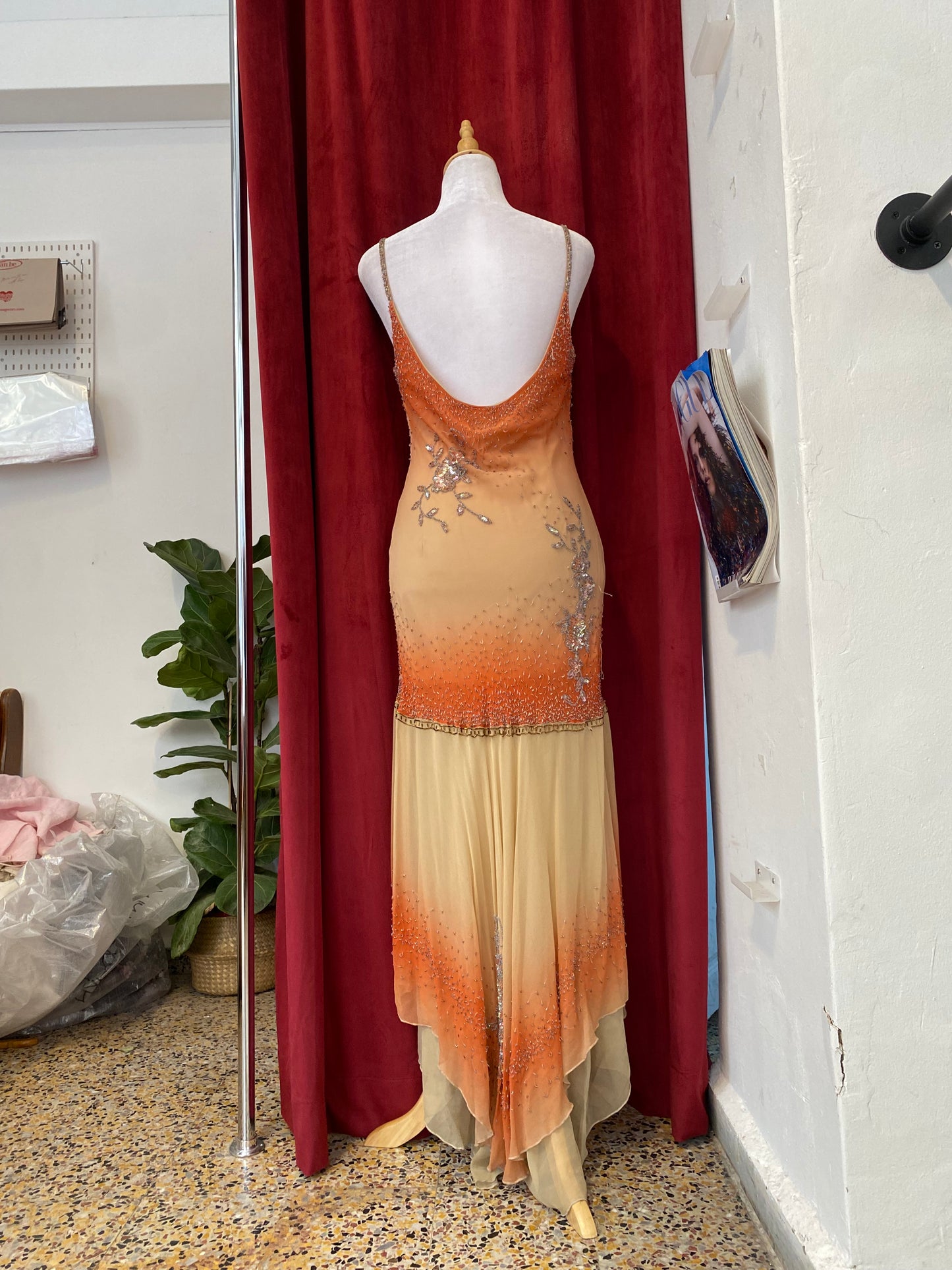 100% silk caramel gown 🧡