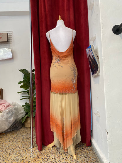 100% silk caramel gown 🧡