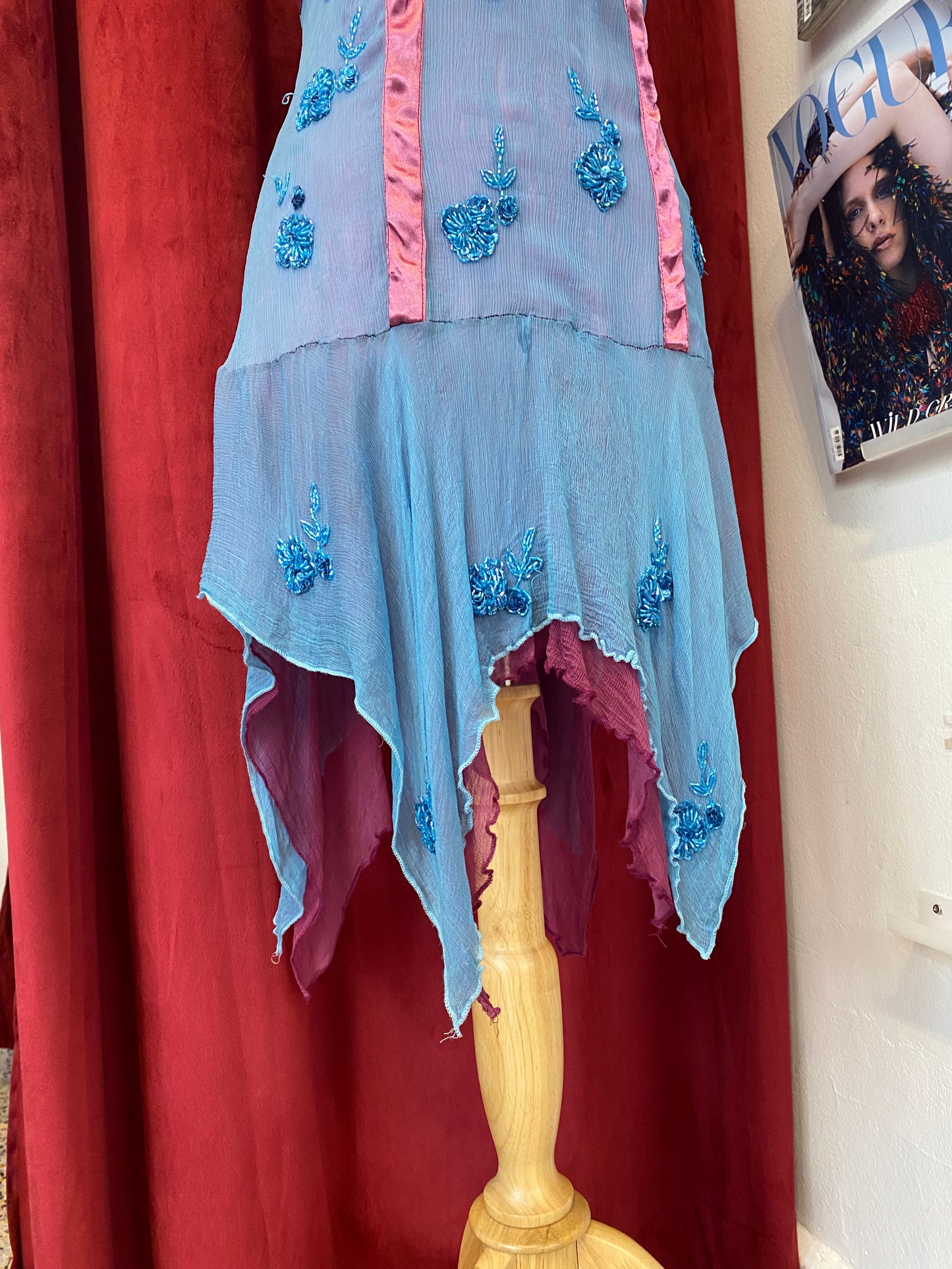 100% silk all over handbeaded dress
