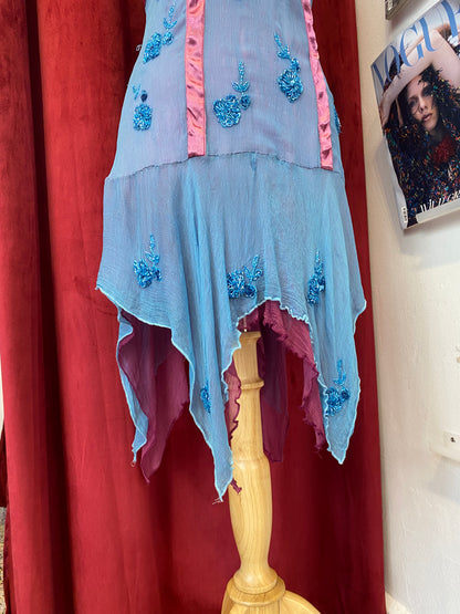 100% silk all over handbeaded dress