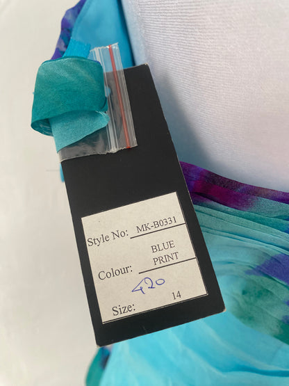 100% silk brand new maxi multicoloured gown with handbeaded details