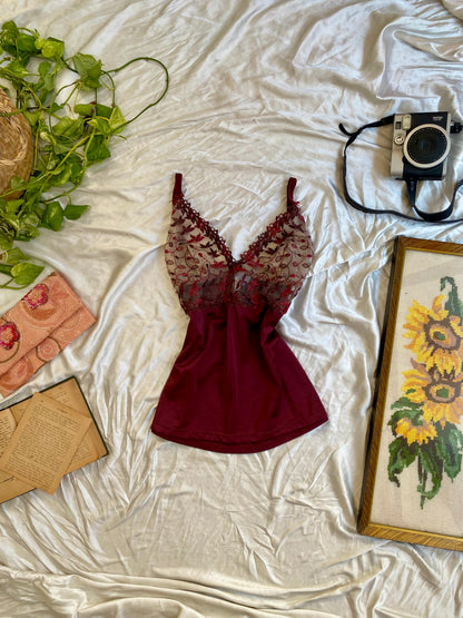 Bordeaux Romance Lace Cami