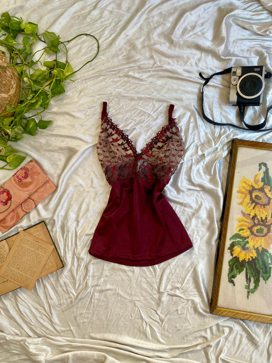 Bordeaux Romance Lace Cami