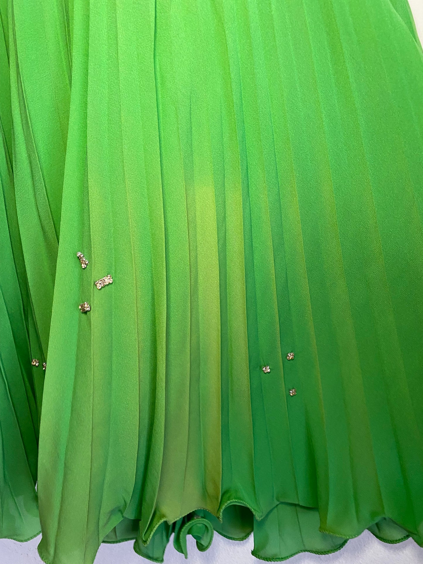 100% silk brand new haute couture two toned dress with sequin details