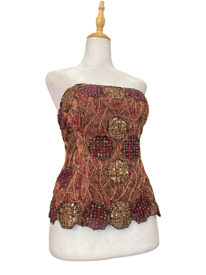 100% silk handbeaded corset ✨