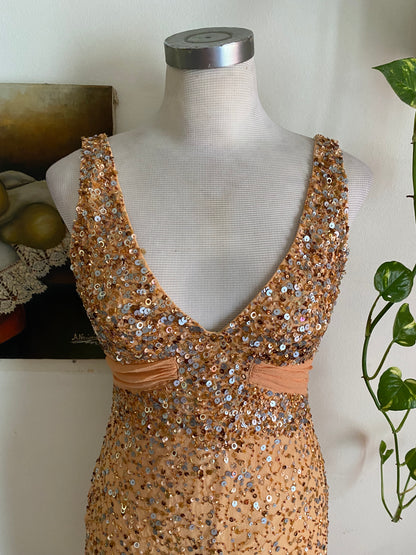 100% silk mini sequin dress