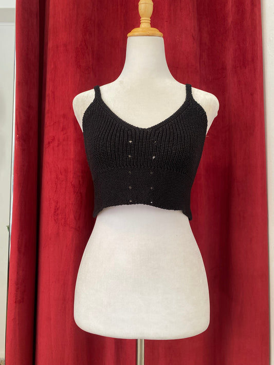 Black crochet top