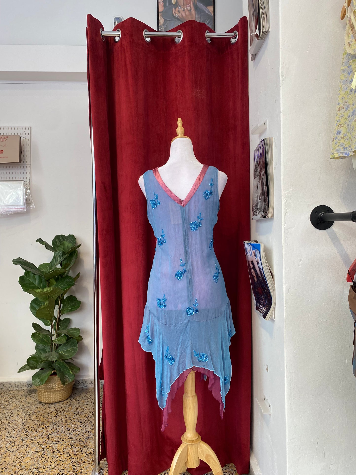 100% silk all over handbeaded dress