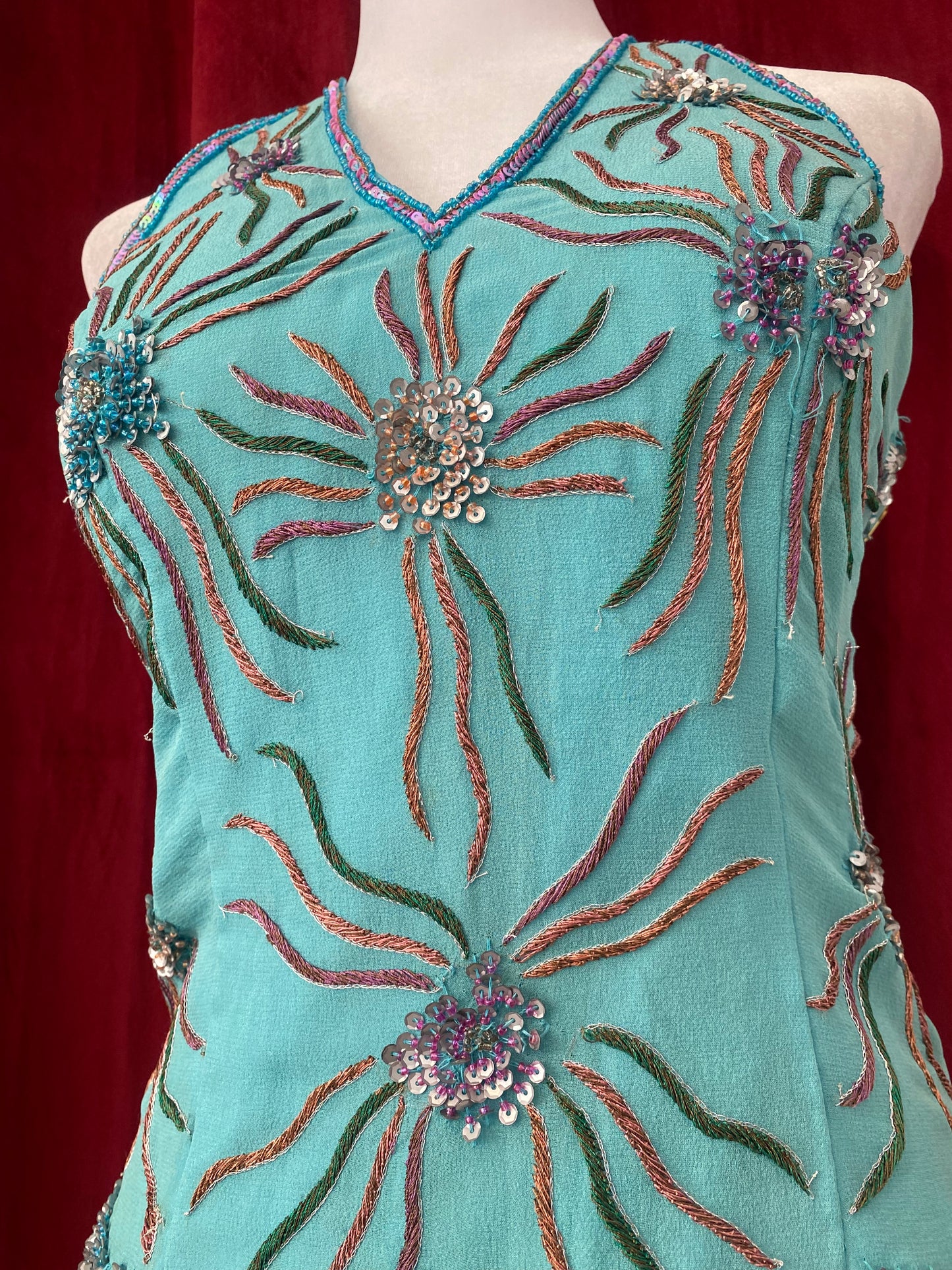 100% silk handbeaded lace up corset 🧜🏻‍♀️