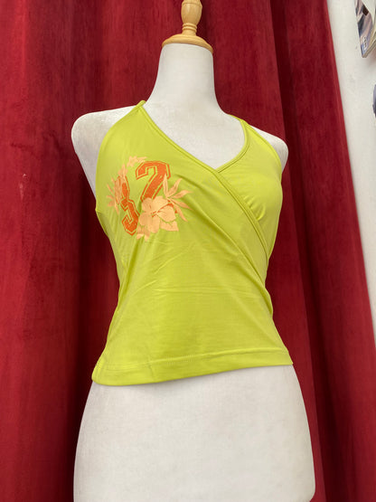 Green tropical top