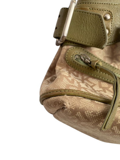 DNKY Green leather canvas bag