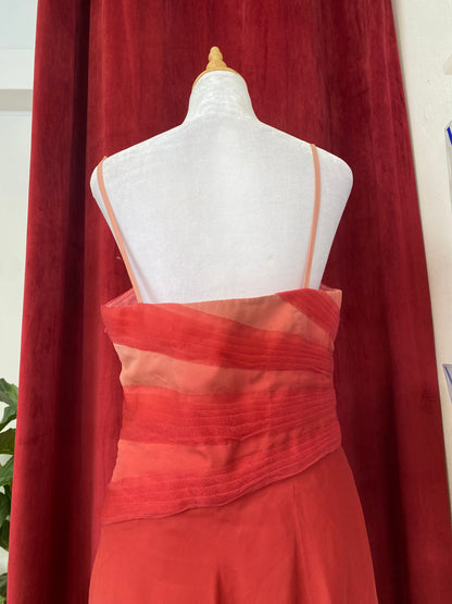 100% silk rose petal sequin dress