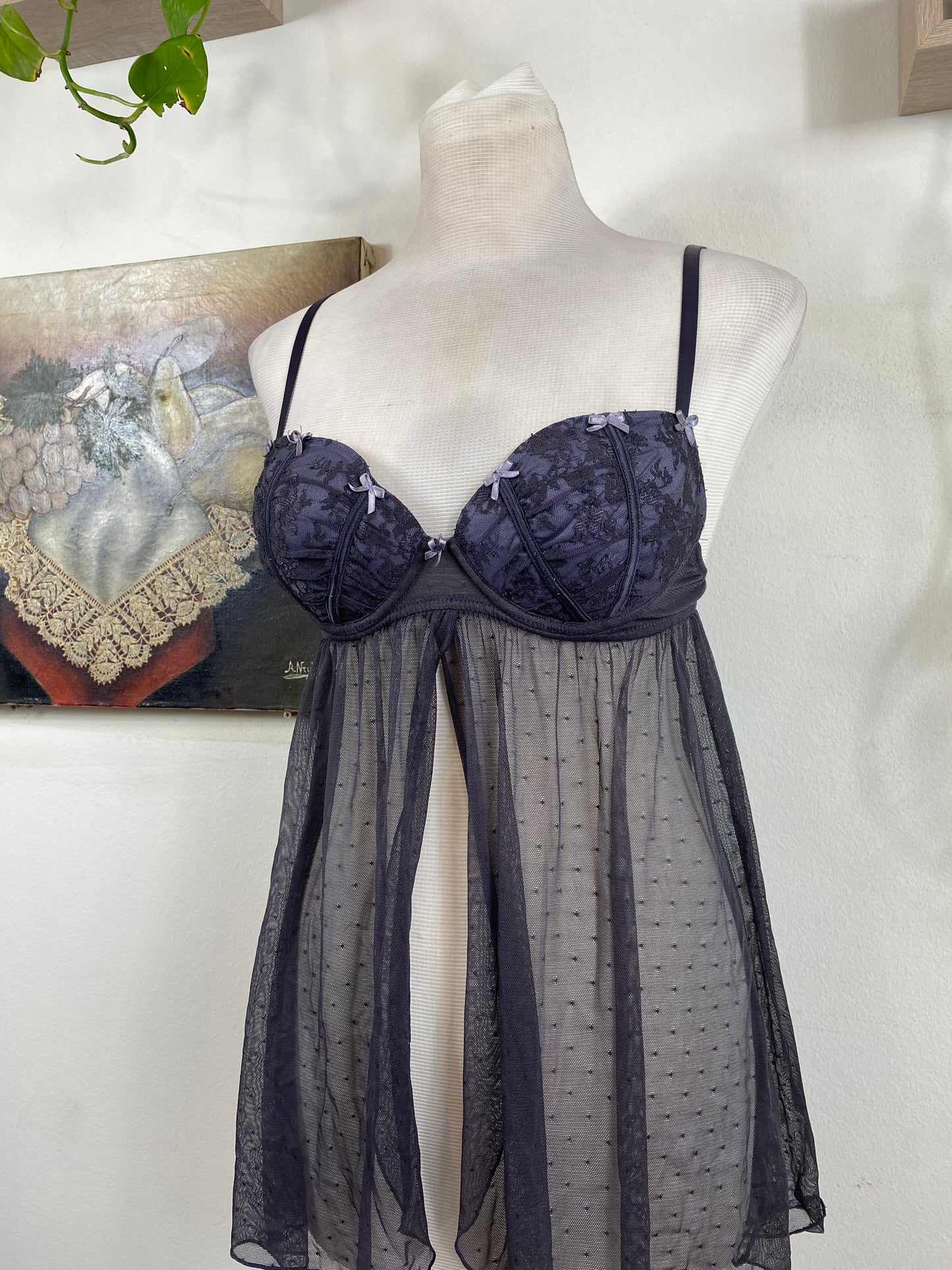 Grey bow corset top 80B
