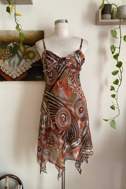 Brand new ruffled multicoloured dress