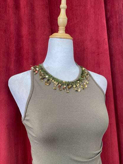 Khaki sequin crop top ✨