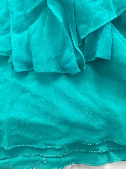 100% silk brand new handbeaded turquoise maxi gown