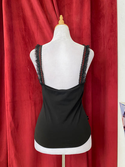 Morgan de Toi black y2k top with ruffled details 💋