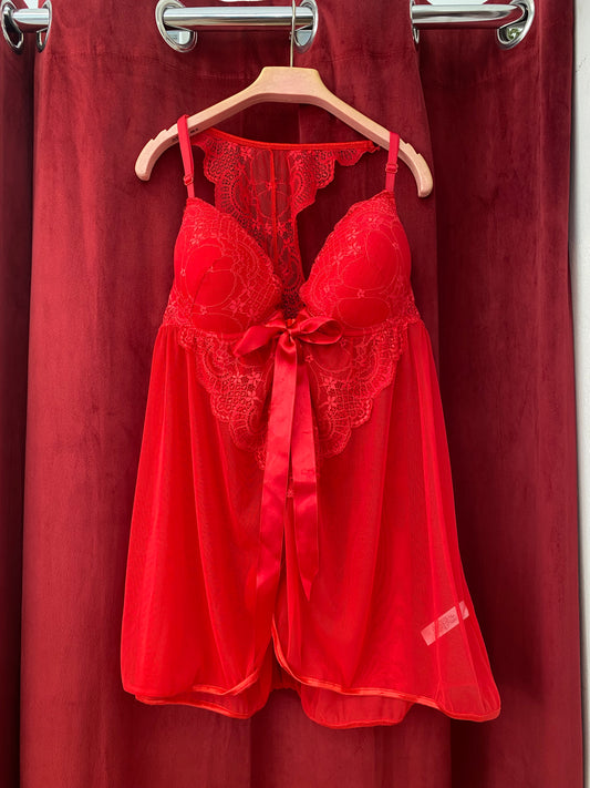 Red corset lace top