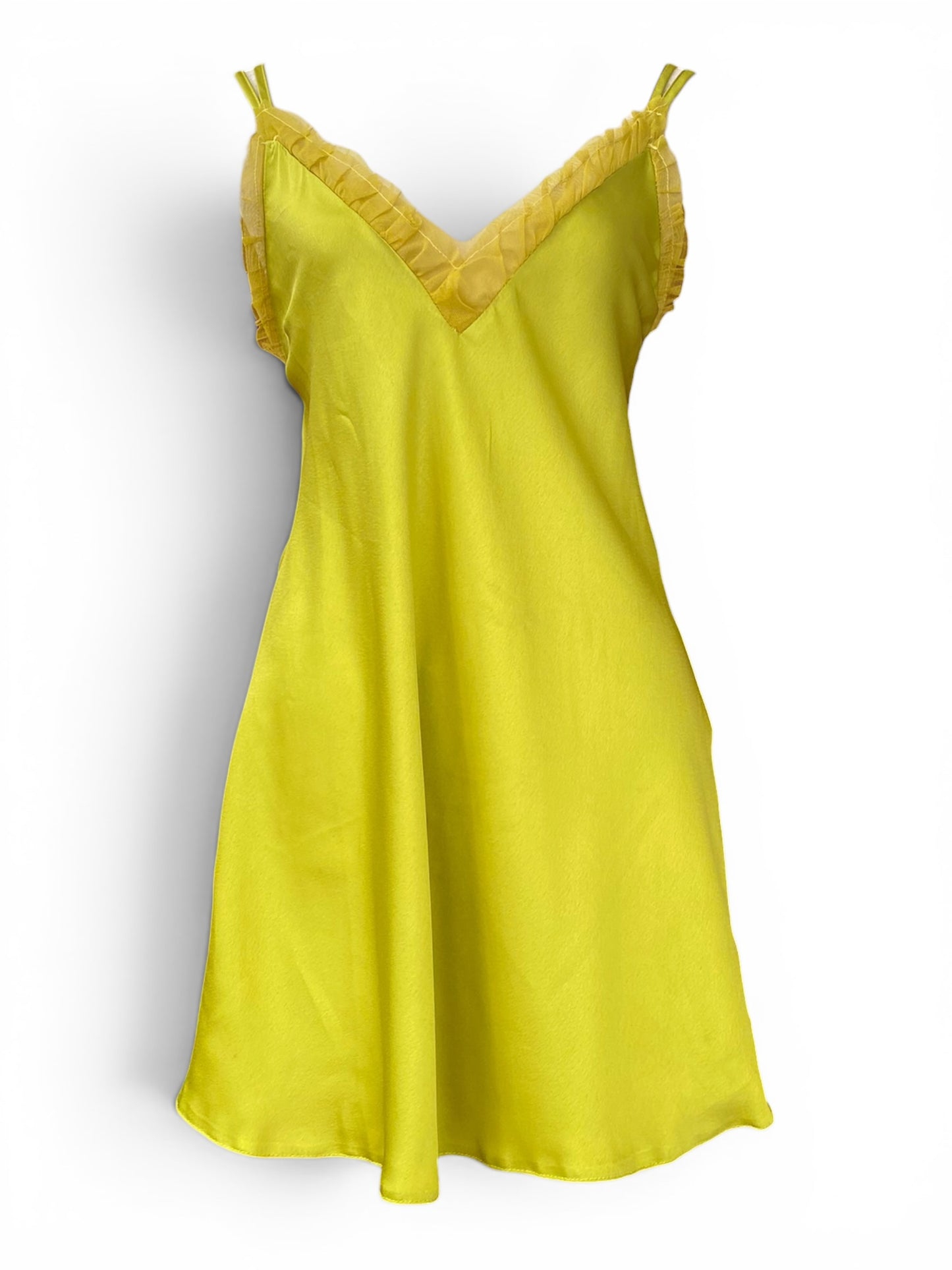 Satin green top/ short dress