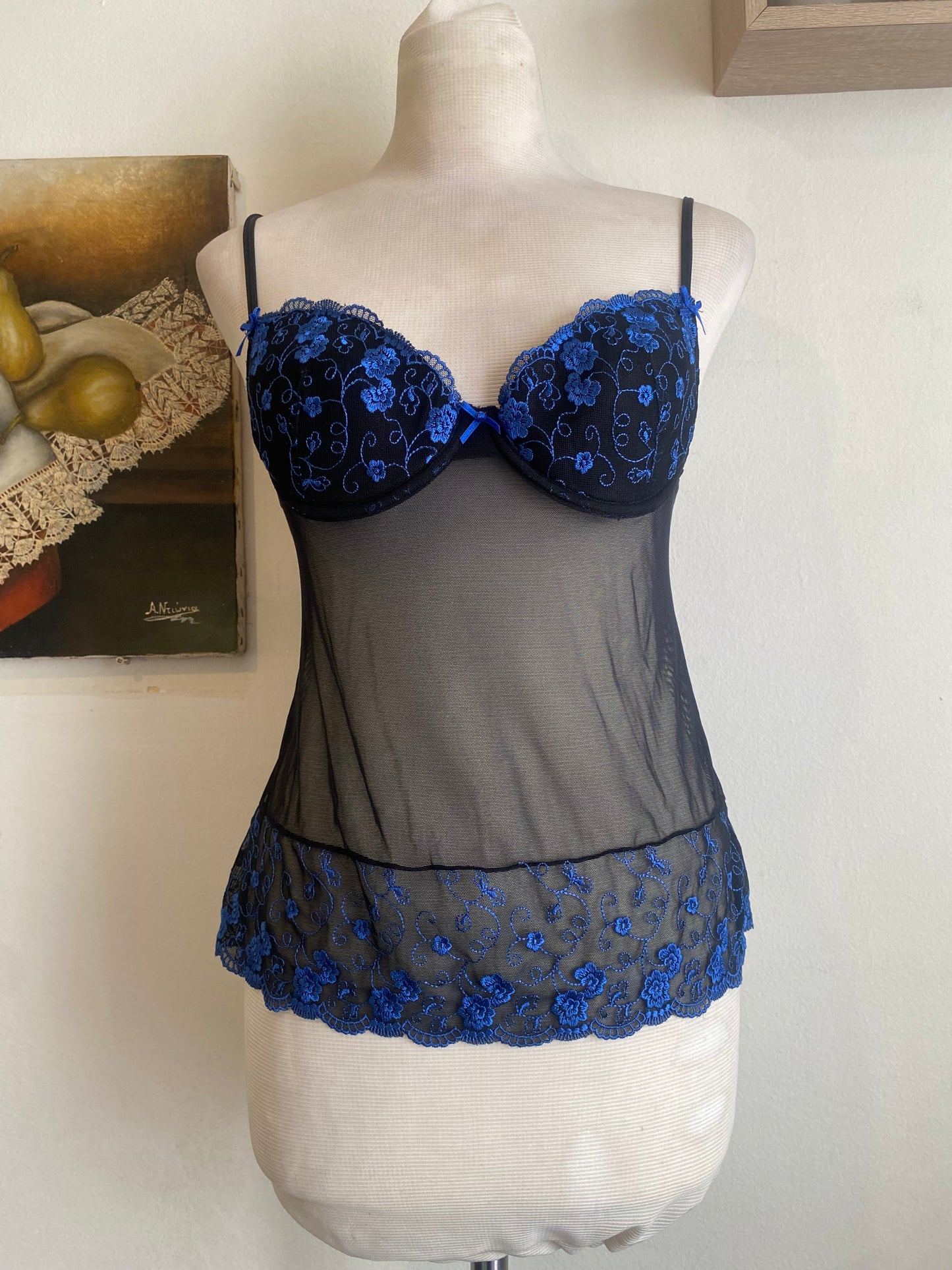 Black floral corset