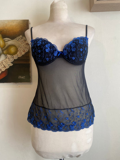 Black floral corset