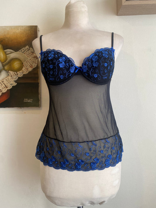 Black floral corset