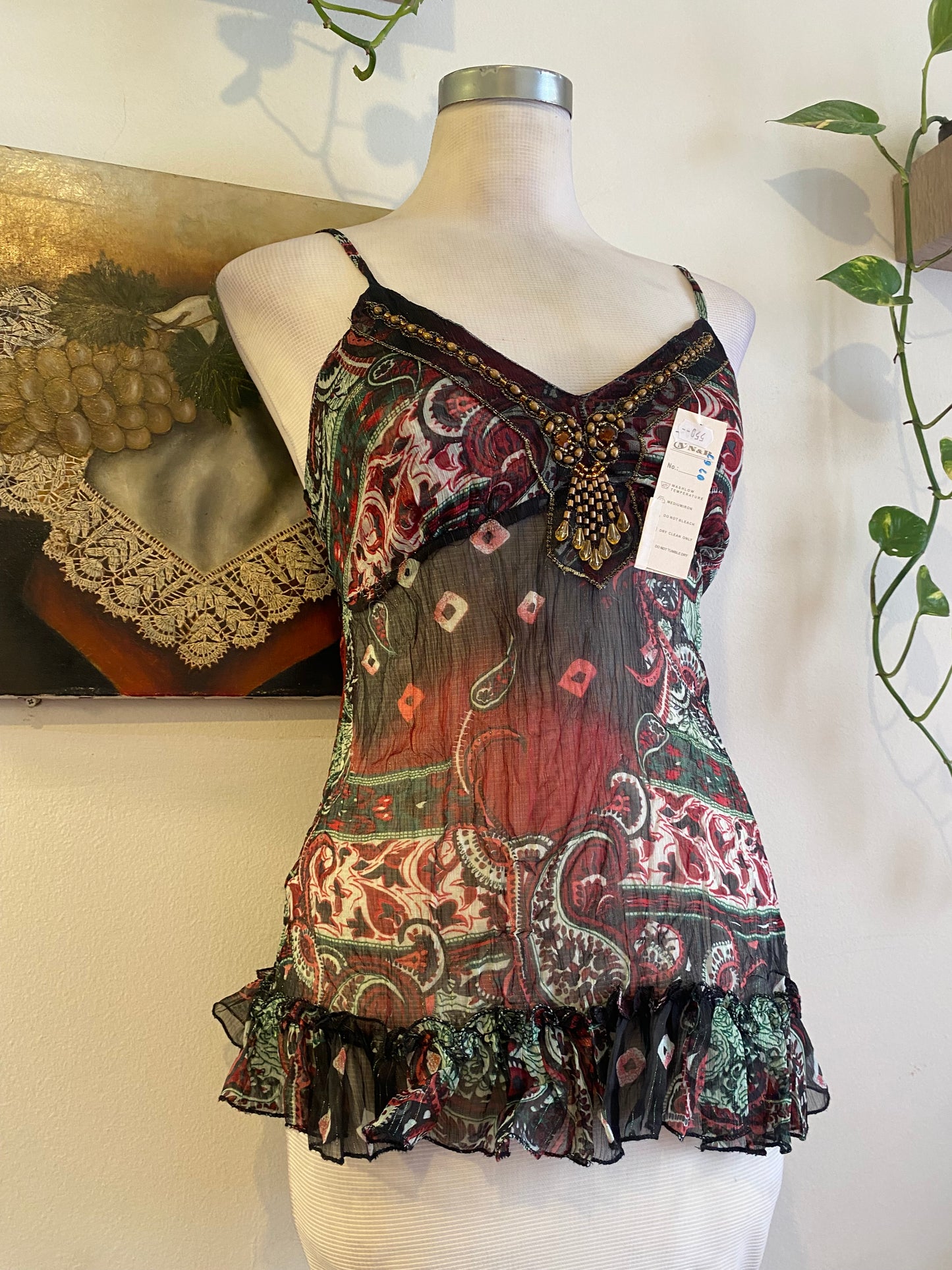 Silk based brand new beaded top