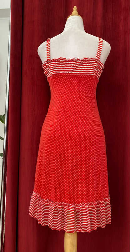 Red polka dot dress