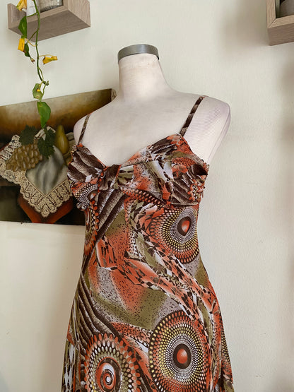 Brand new ruffled multicoloured dress