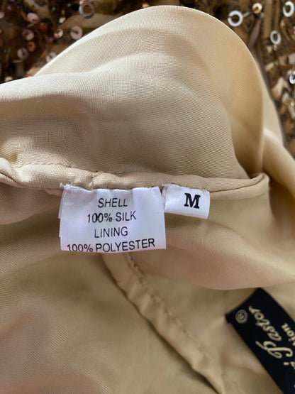 100% silk mini sequin dress