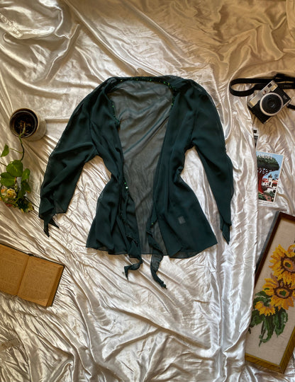 2 piece brand new emerald set with sequin details