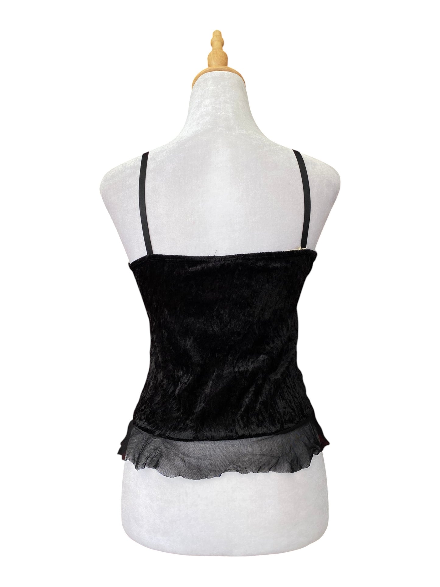 Black y2k velvet sequin top ♟️