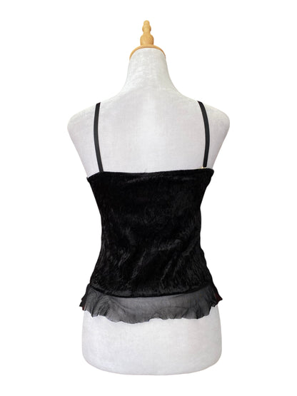 Black y2k velvet sequin top ♟️