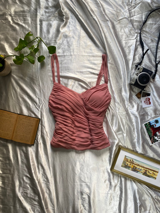 Brand new silk baby pink corset