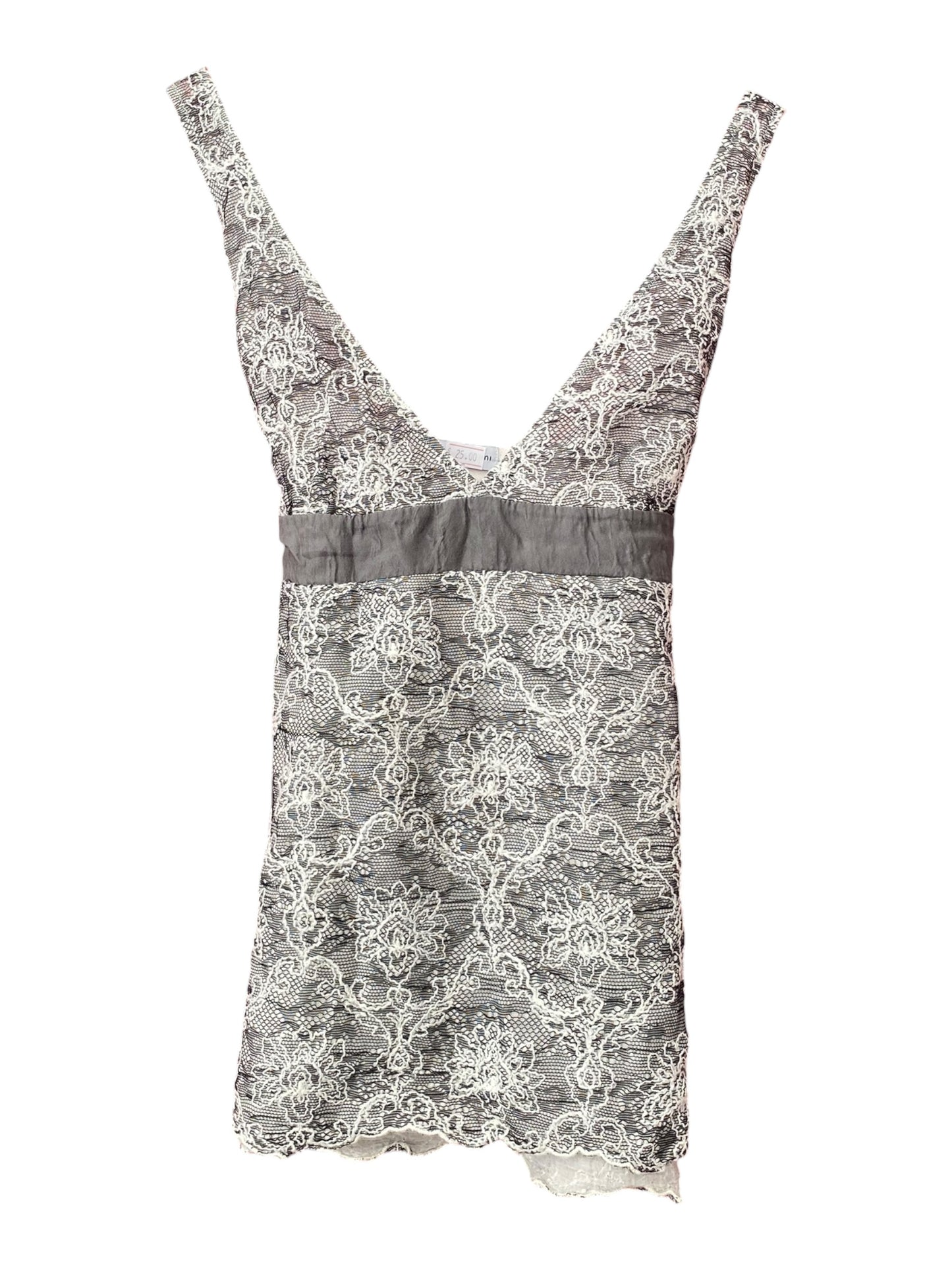Grey embroidered summer top