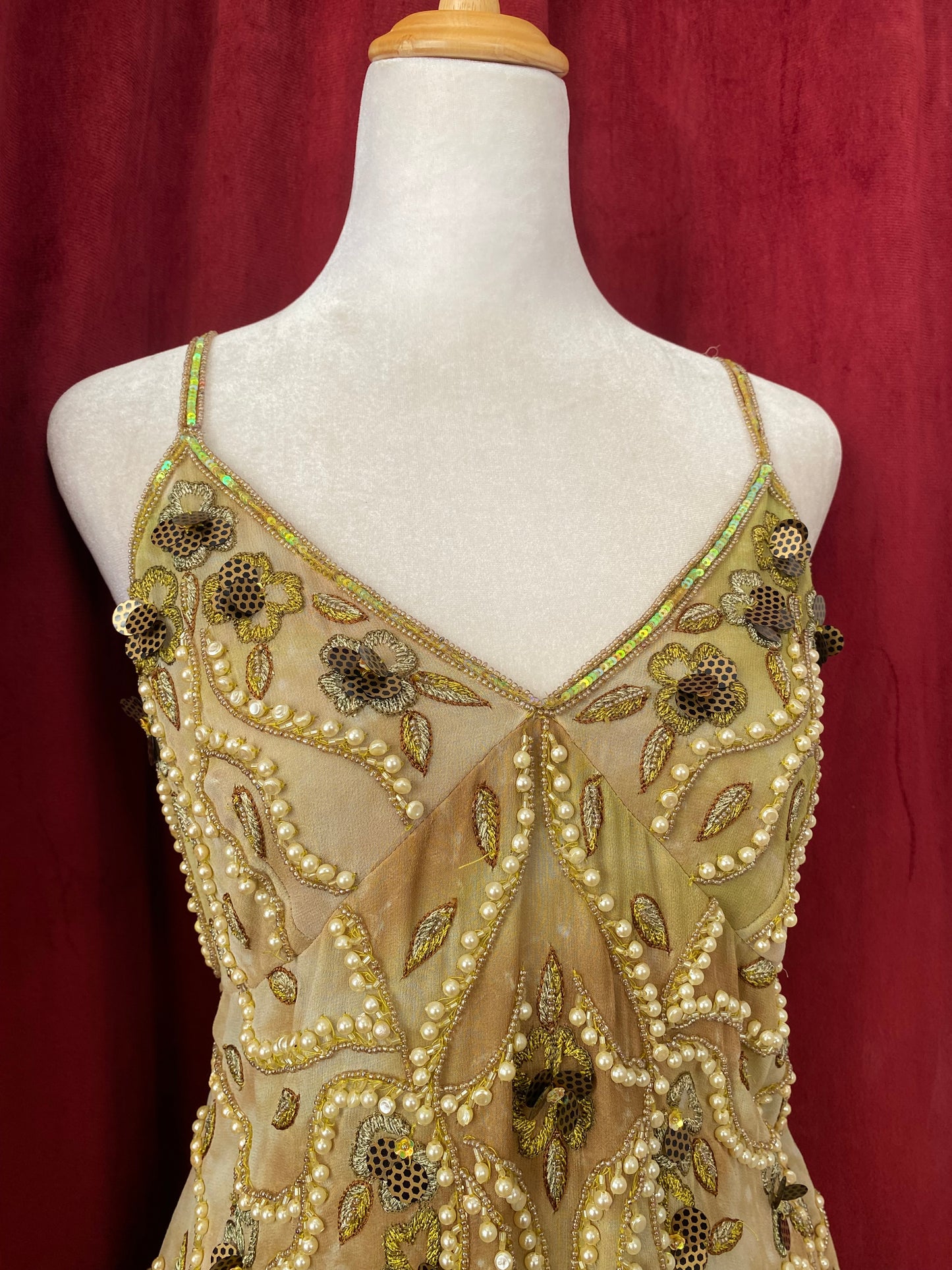 100% silk Deadstock handbeaded luxury top