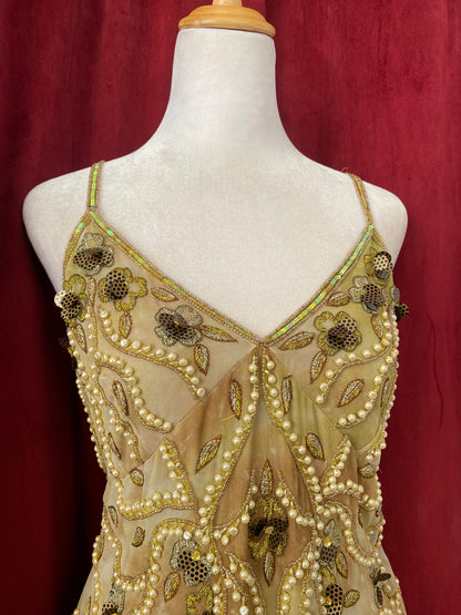 100% silk Deadstock handbeaded luxury top