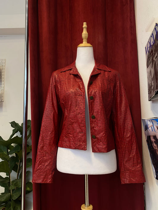 Vegan leather wine burgundy jacket 🍷