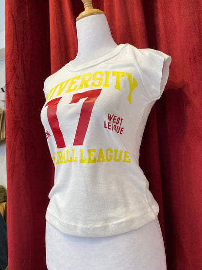 Brand new white T shirt with graphic details