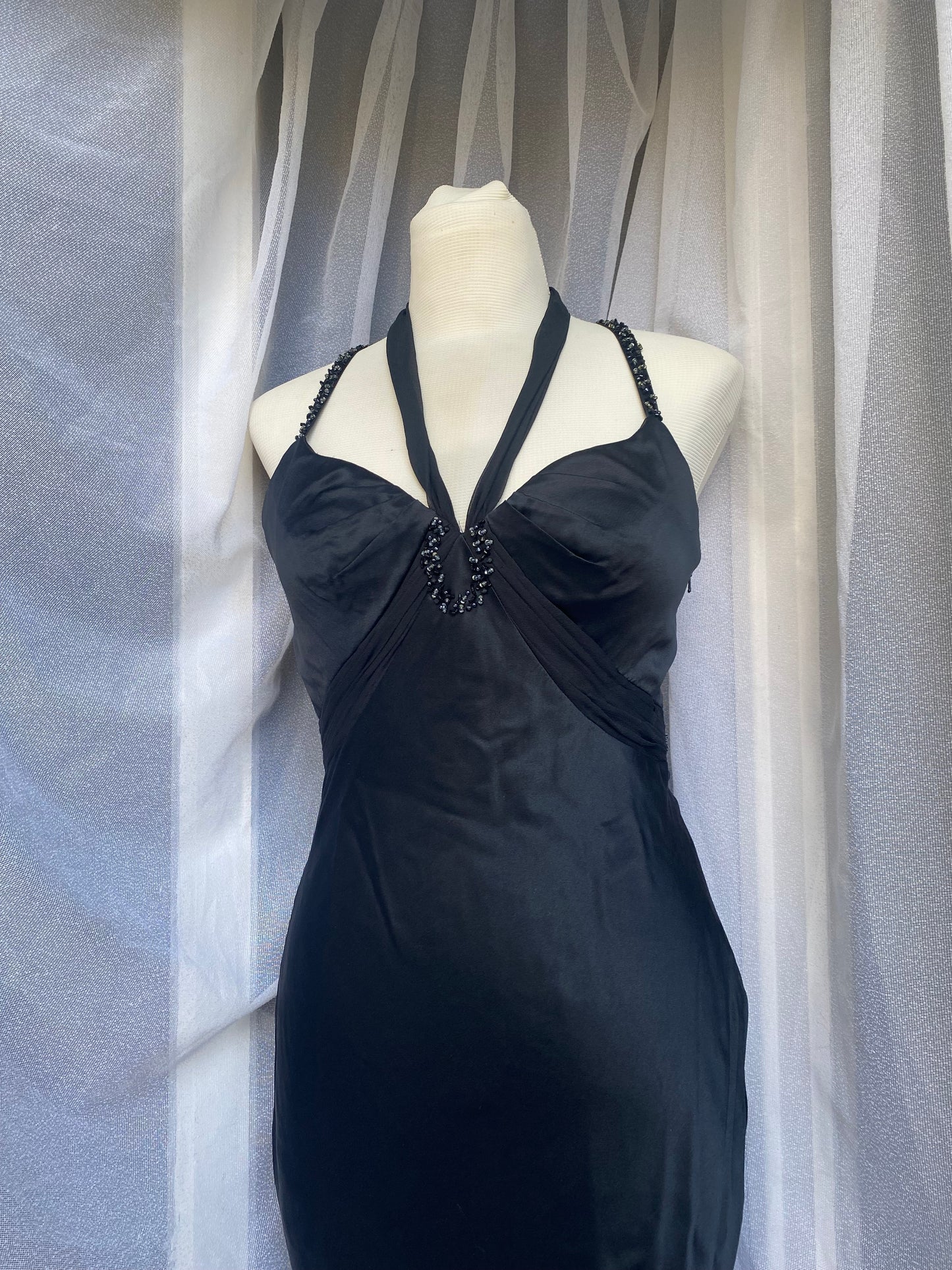 Black brand new silk elegant gown
