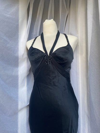 Black brand new silk elegant gown