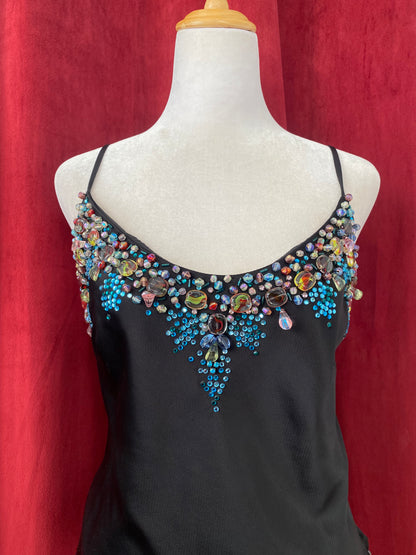 Handcrafted satin bearded top