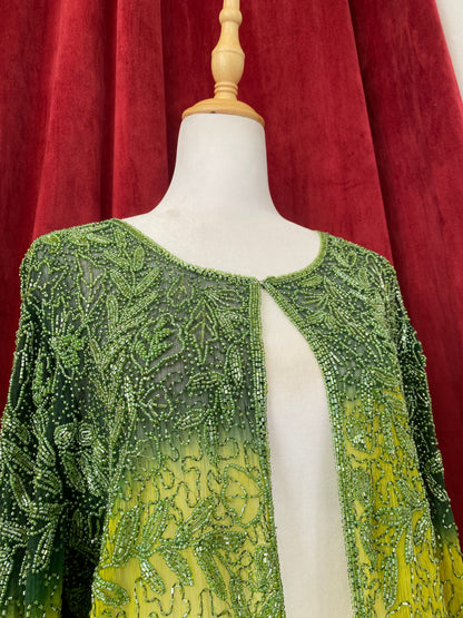 100% silk handbeaded luxurious cardigan 💚